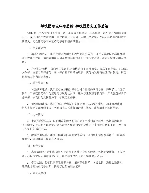 学校团总支年总总结_学校团总支工作总结