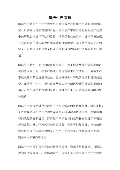 清洁生产 审核