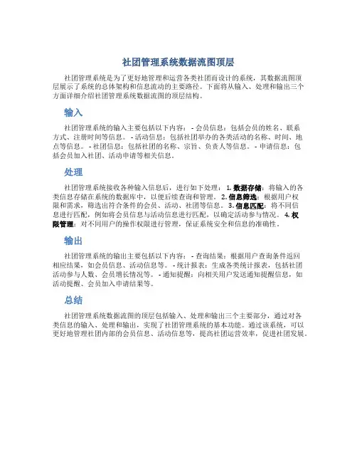 社团管理系统数据流图顶层