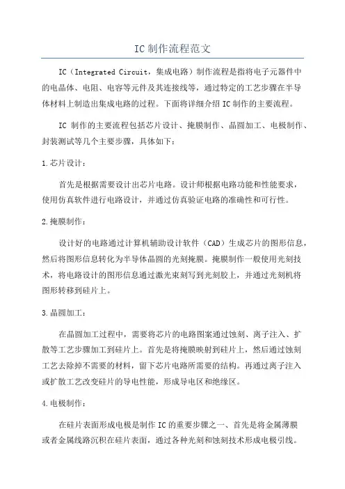 IC制作流程范文