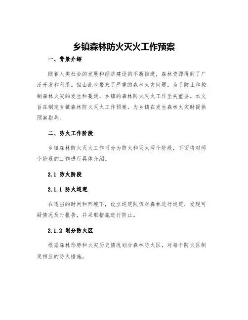 乡镇森林防火灭火工作预案
