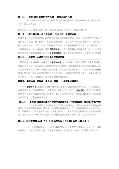 西安到胡杨林自驾