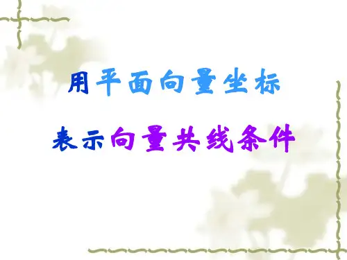 2.2.3用平面向量坐标表示共线条件