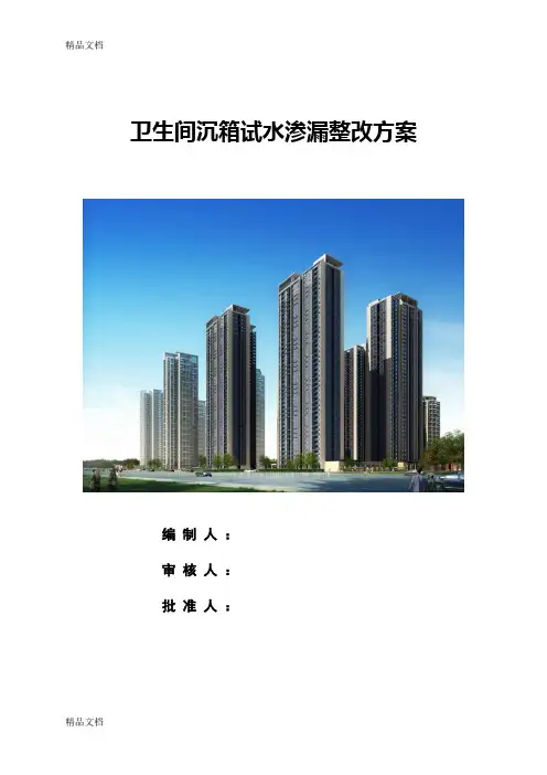 最新卫生间沉箱试水渗漏整改方案(修改版)