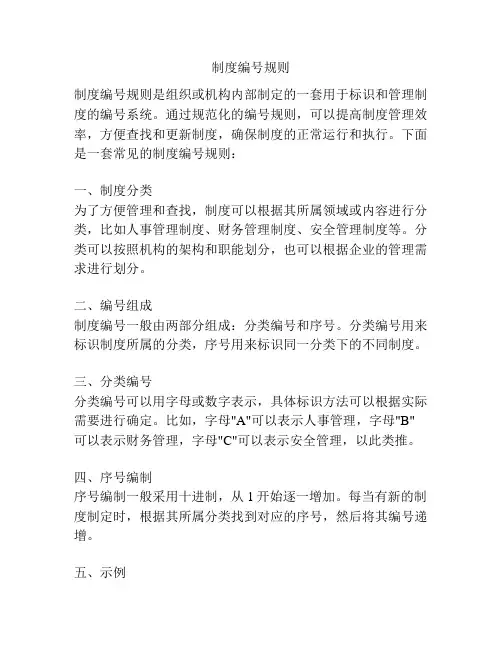 制度编号规则