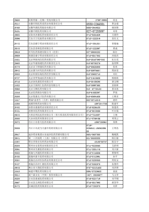 湖北医药公司大全