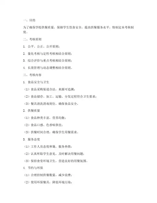 学校供餐考核制度