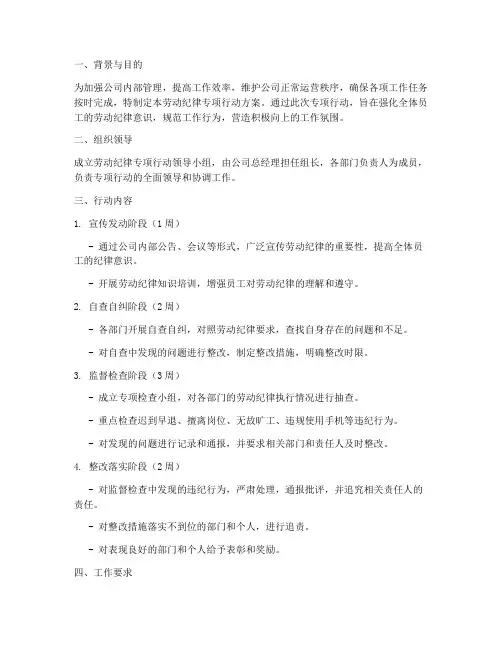劳动纪律专项行动方案
