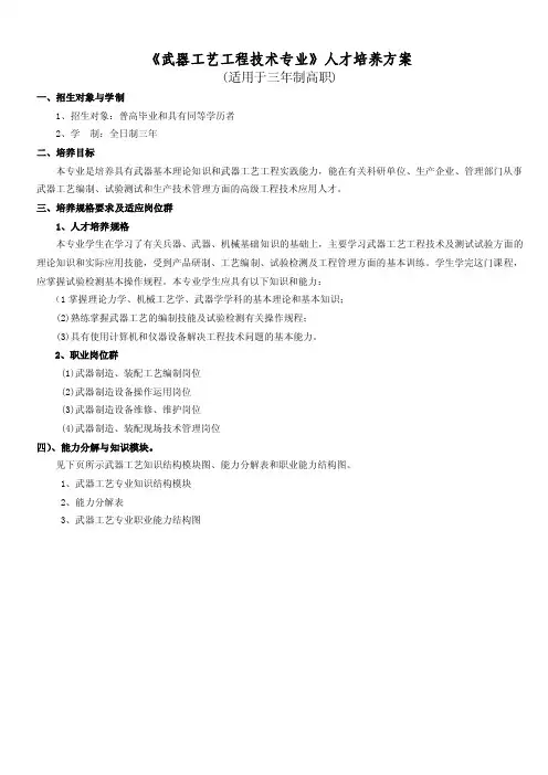 武器专业人才培养方案