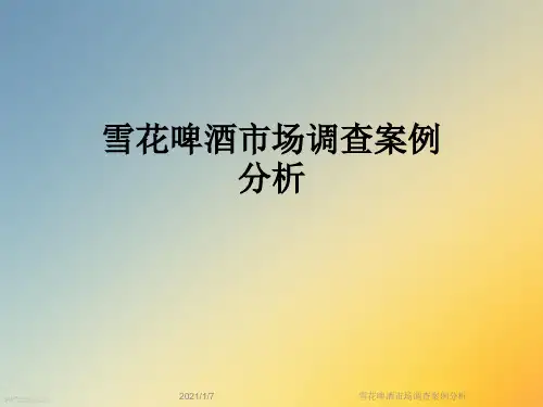 雪花啤酒市场调查案例分析