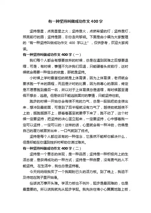 有一种坚持叫做成功作文400字
