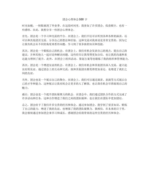 团会心得体会500字