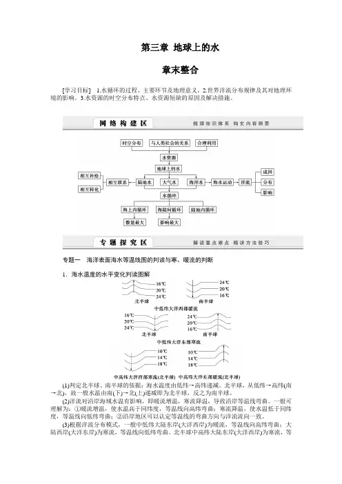 【人教版】地理必修一：第3章《地球上的水》全章整合导学案(含答案)