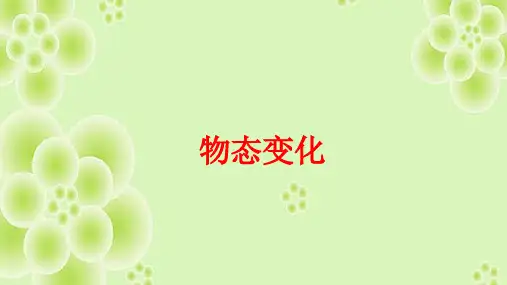 2022年中考物理复习课件27张PPT---物态变化
