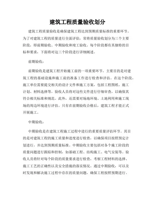建筑工程质量验收划分