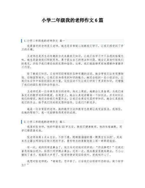 小学二年级我的老师作文6篇