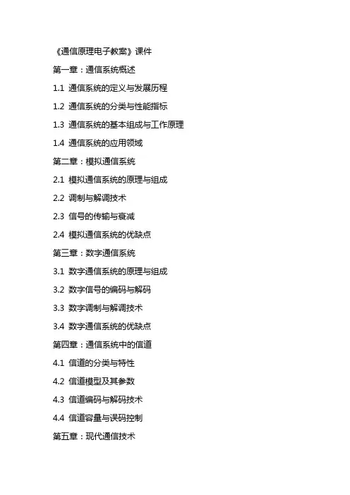 《通信原理电子教案》课件