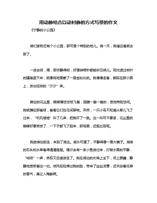 用动静结合以动衬静的方式写景的作文