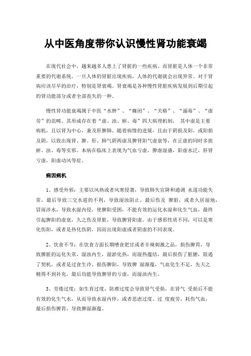 从中医角度带你认识慢性肾功能衰竭