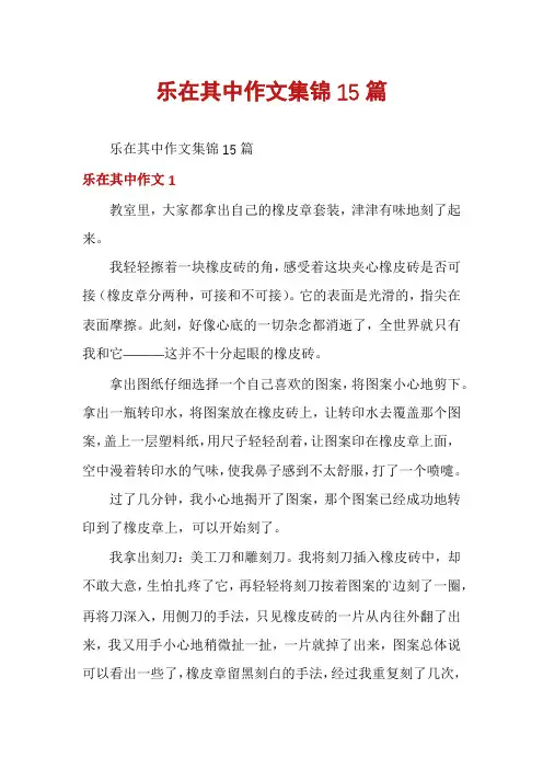 乐在其中作文集锦15篇