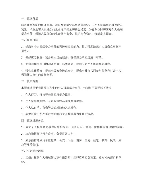 个人极端暴力工作预案
