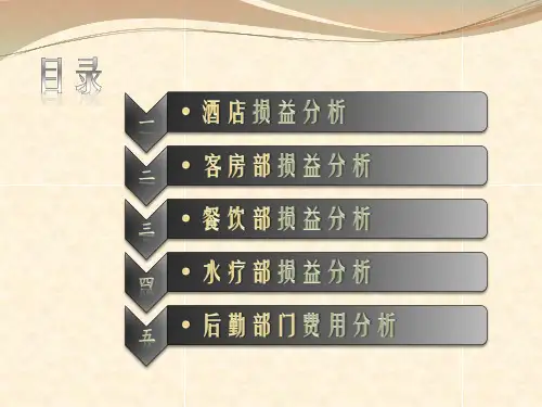 某酒店公司财务分析表