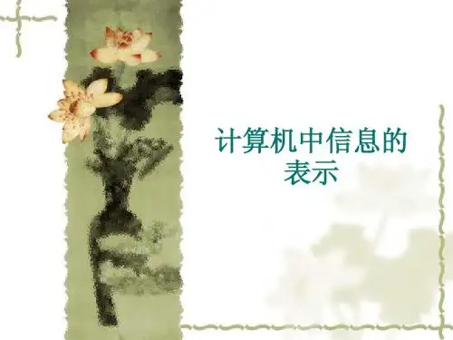 4. 信息在计算机中的表示