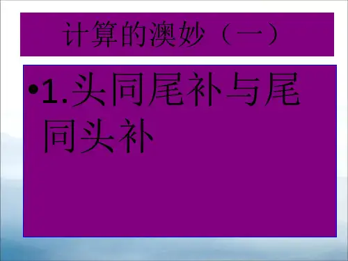 2020届陕西省富平县蓝光中学趣味数学-计算的澳妙(一)(共19张PPT)