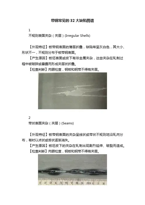 带钢常见的32大缺陷图谱