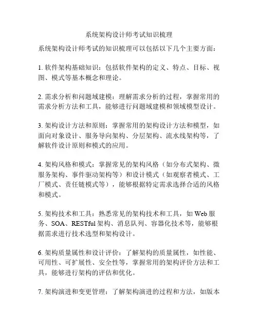 系统架构设计师考试知识梳理