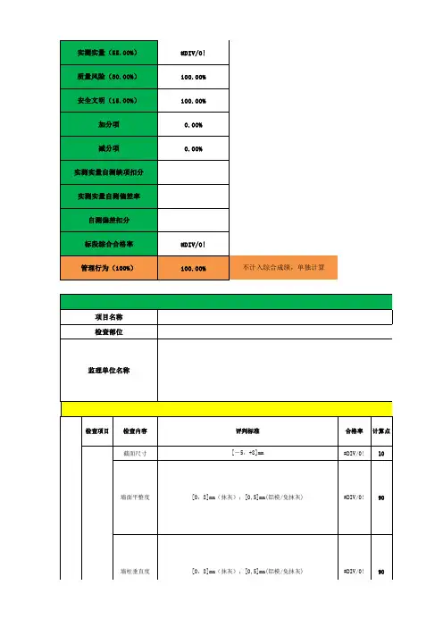第三方飞检土建过程评估原始记录表