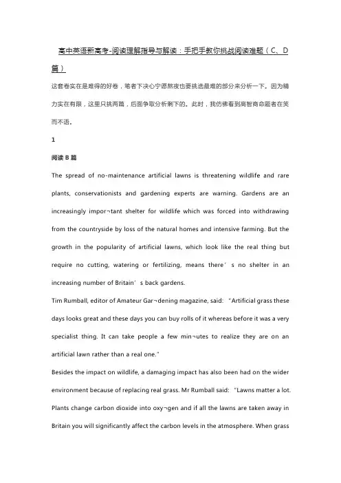 高中英语新高考-阅读理解指导与解读：手把手教你挑战阅读难题(C、D篇)