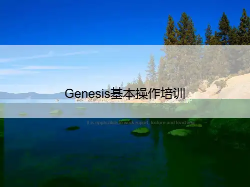 Genesis基本操作培训