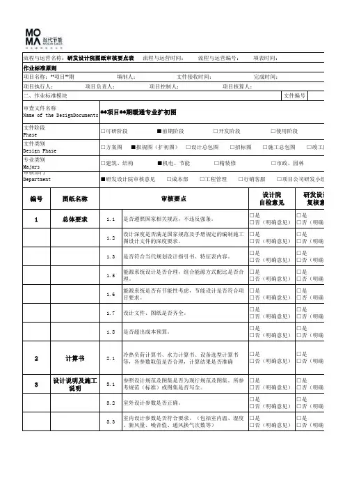 设计院扩初图、施工图审核要点-暖通专业
