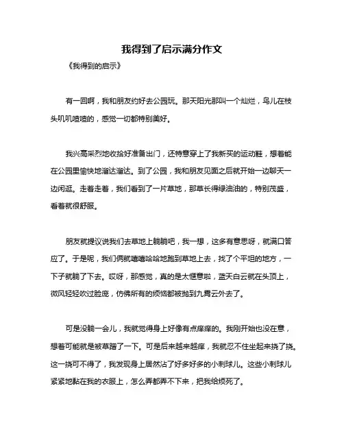 我得到了启示满分作文