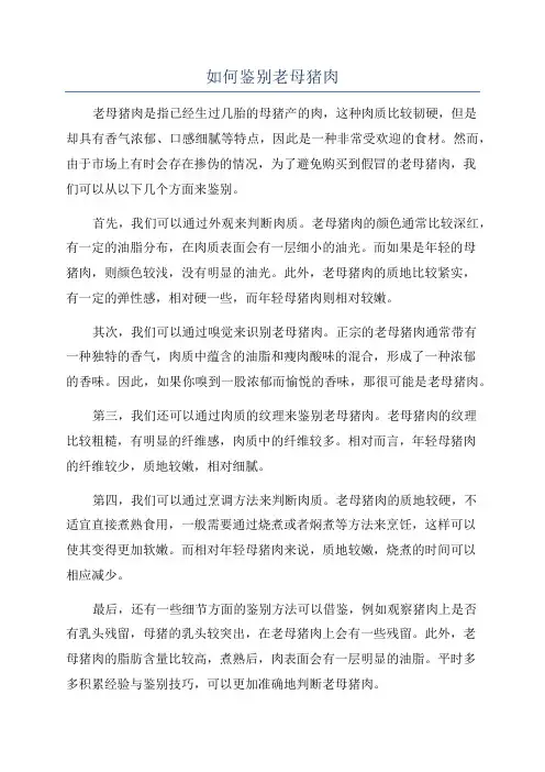 如何鉴别老母猪肉