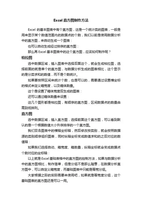 Excel直方图制作方法