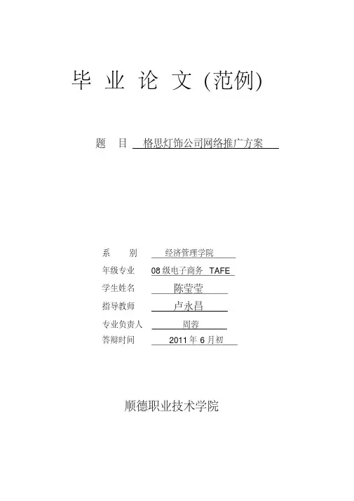 xxxx公司网络推广方案毕业论文
