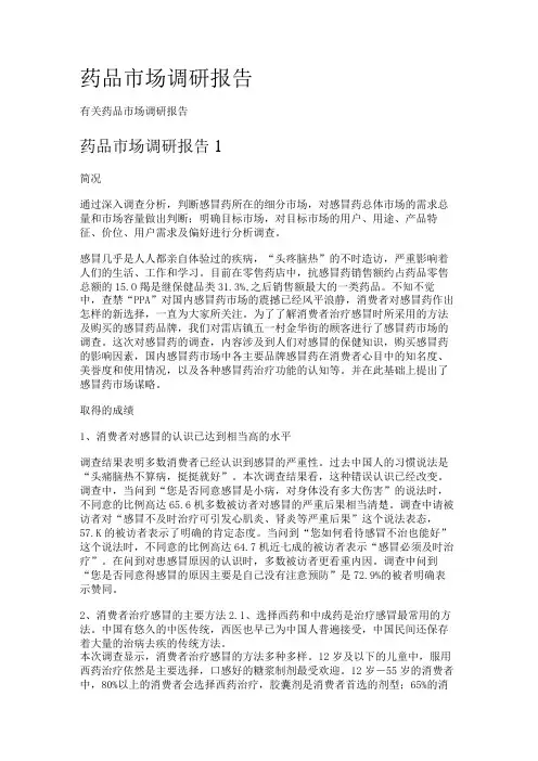 药品市场调研报告