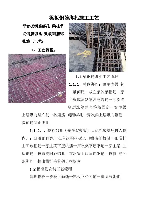 梁板钢筋绑扎施工工艺