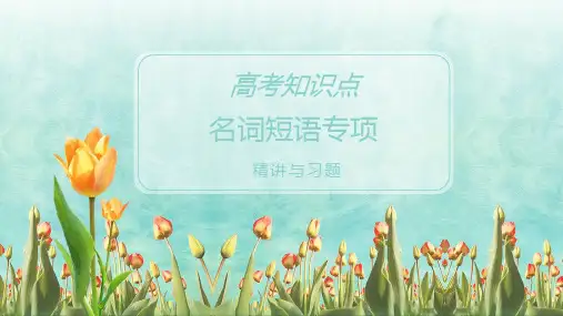 Unit 1 语法知识 名词短语,形容词短语和副词短语2023-2024学年高中英语人教版必修第一册