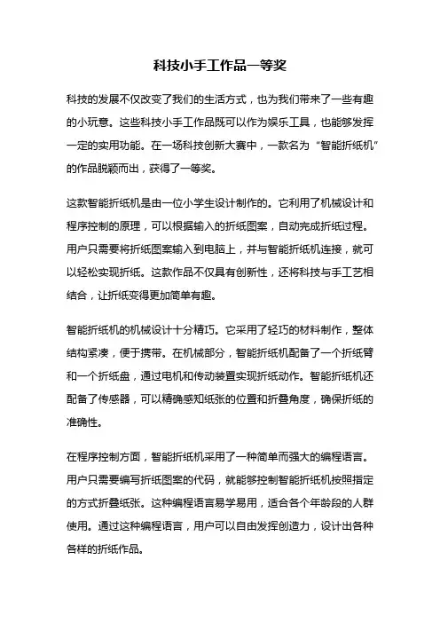 科技小手工作品一等奖