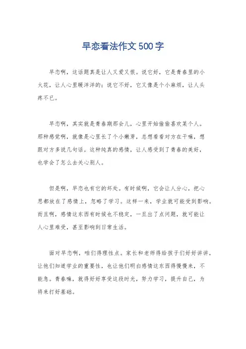 早恋看法作文500字