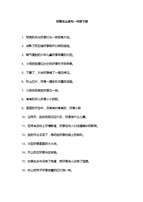 好像怎么造句一年级下册