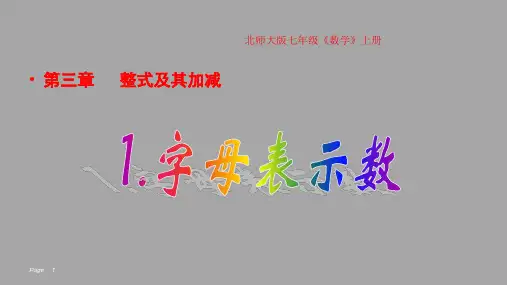 北师大版七年级数学上册：3.1 字母表示数  课件(共28张PPT)