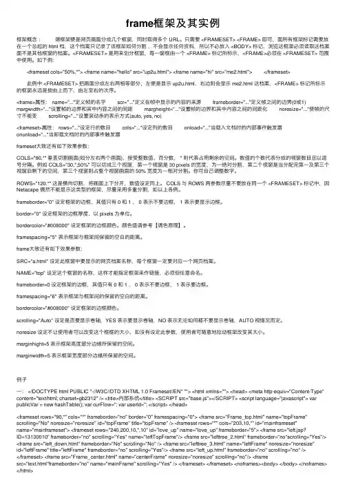 frame框架及其实例