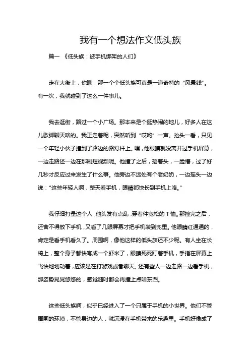 我有一个想法作文低头族