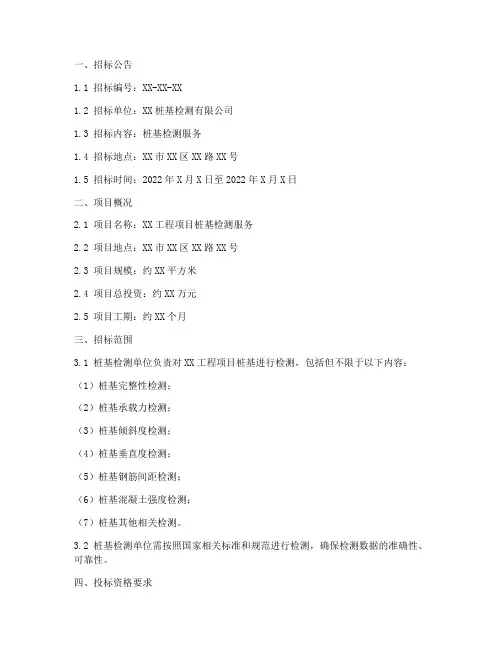 桩基检测单位的招标文件