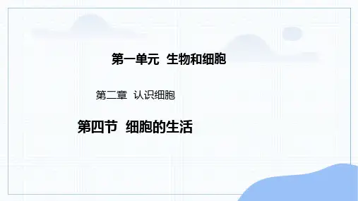 生物人教版(2024)版七年级上册1.2.4 细胞的生活 教学课件01