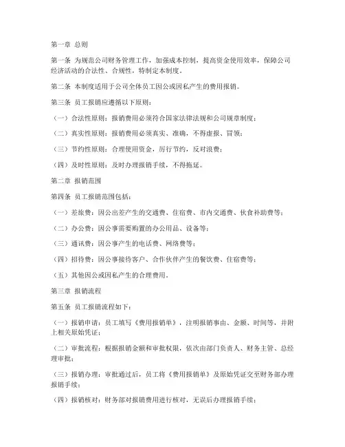 员工报销管理制度范本